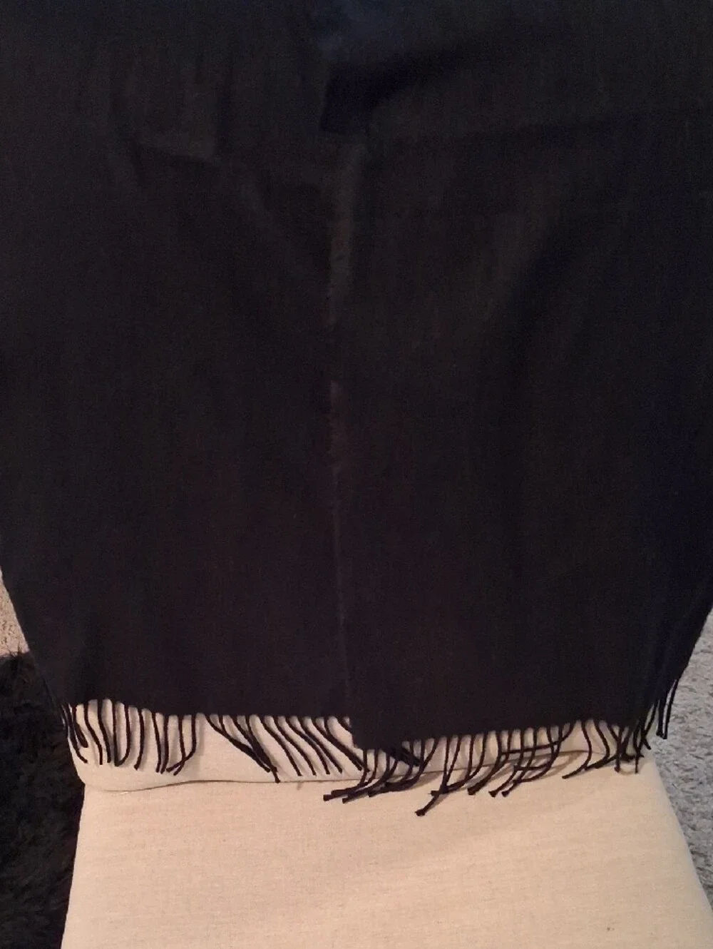 Charming Charlie Black Fringe Scarf